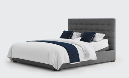 yorke 6ft double bed and mattress in the anthracite material