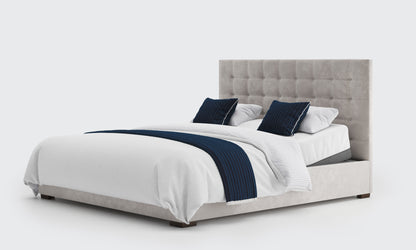 yorke 6ft double bed and mattress in the cream velvet material