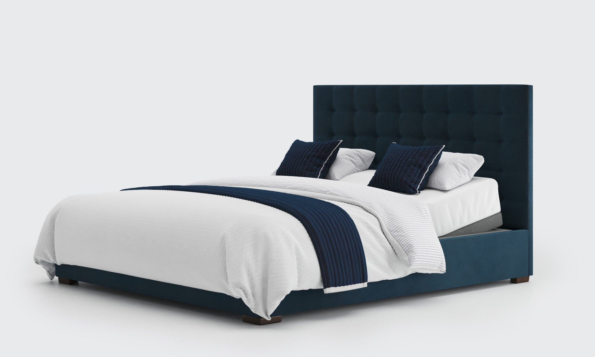 yorke 6ft double bed and mattress in the royal velvet material